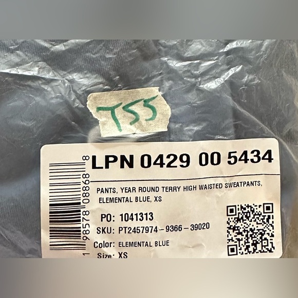 NWT, Fabletics, Year Round Terry High-Waisted Sweatpants, Elemental Blue, XS - Picture 4 of 4